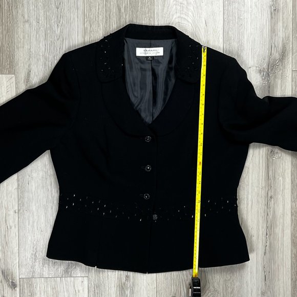 Tahari Arthur S Levine Vintage Size 14 Black Women's Blazer Jacket - Picture 7 of 7